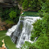 Waterfall over mossy rocks in Tennessee