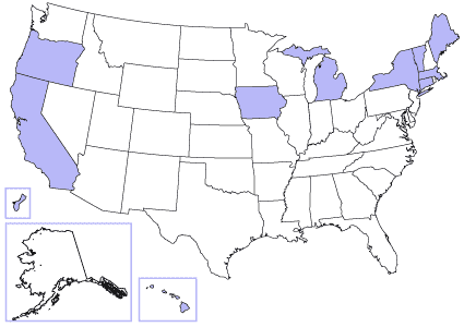 Clickable map of states with bottle bills and campaigns